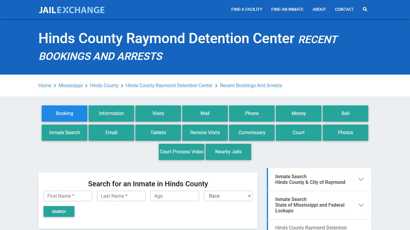 Hinds County Raymond Detention Center Recent Bookings And Arrests