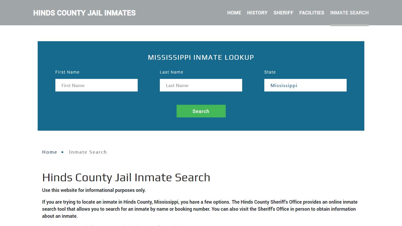 Hinds County, MS Detainee Lookup